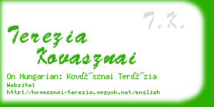 terezia kovasznai business card